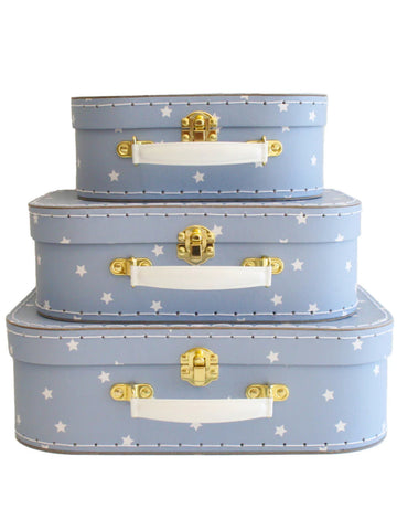 Blue Stars Set Of 3 Small Carry Display Cases