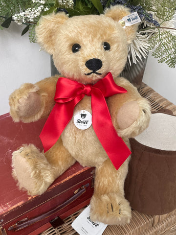 1909 Blond Steiff Classic Replica 35cm Collectors Mohair Teddy Bear with Growler