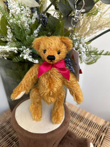 Clever Teddy Tomke Clemens Honey Mohair Plush Key Ring  / Coin Purse