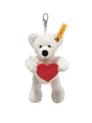 Lotte Pendant Keyring / Bag Charm White Teddy Bear Love