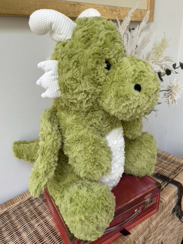 Odin Large 42cm Green Sitting Plush Dragon
