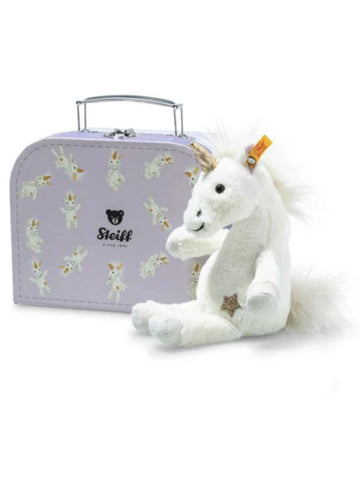 Steiff Unica Dangling Small Plush Unicorn in Suitcase