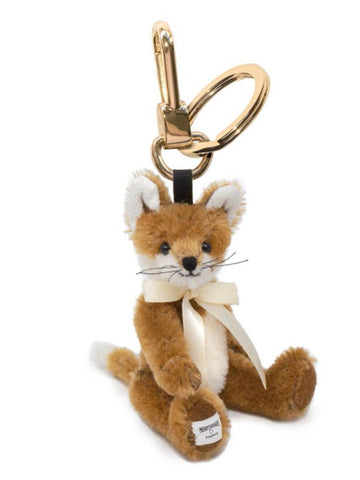 Bag Charm Freddy Fox Mohair Key Ring with 18 Carat Gold Plated Hardware.