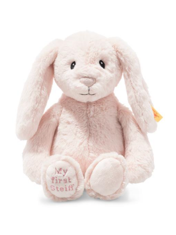 My First Steiff Pink Small 26cm Plush Hoppie Rabbit