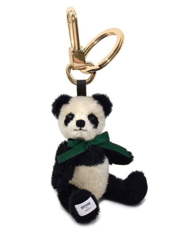 Miniature Mohair Panda Teddy Bear Bag Charm Key Ring