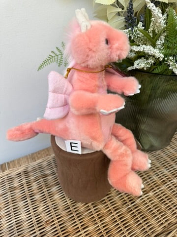 Hearts Charlie Bears Bearhouse Small Plush Pink Dragon