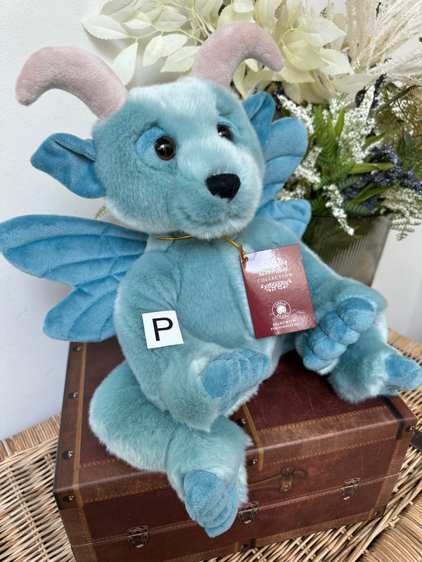 Drawbridge Bearhouse by Charlie Bears Large Plush Aqua Blue Gargoyle