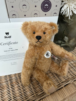 1906 Steiff Teddy Bear Replica 32cm Limited Edition Squeaker Mohair No 201