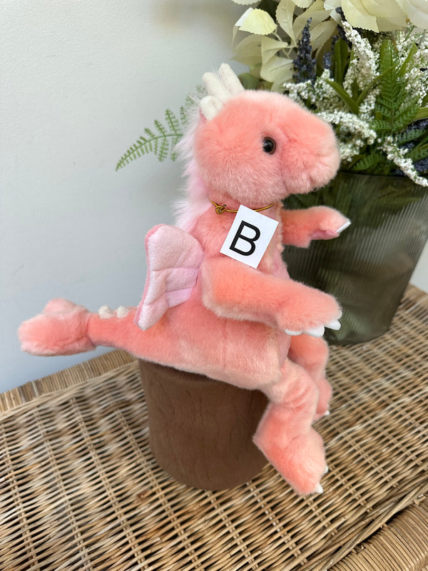 Hearts Charlie Bears Bearhouse Small Plush Pink Dragon