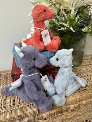 Draco Dragon Medium Cloudy Grey Bear & Me Plush Teddy Bear Dragon