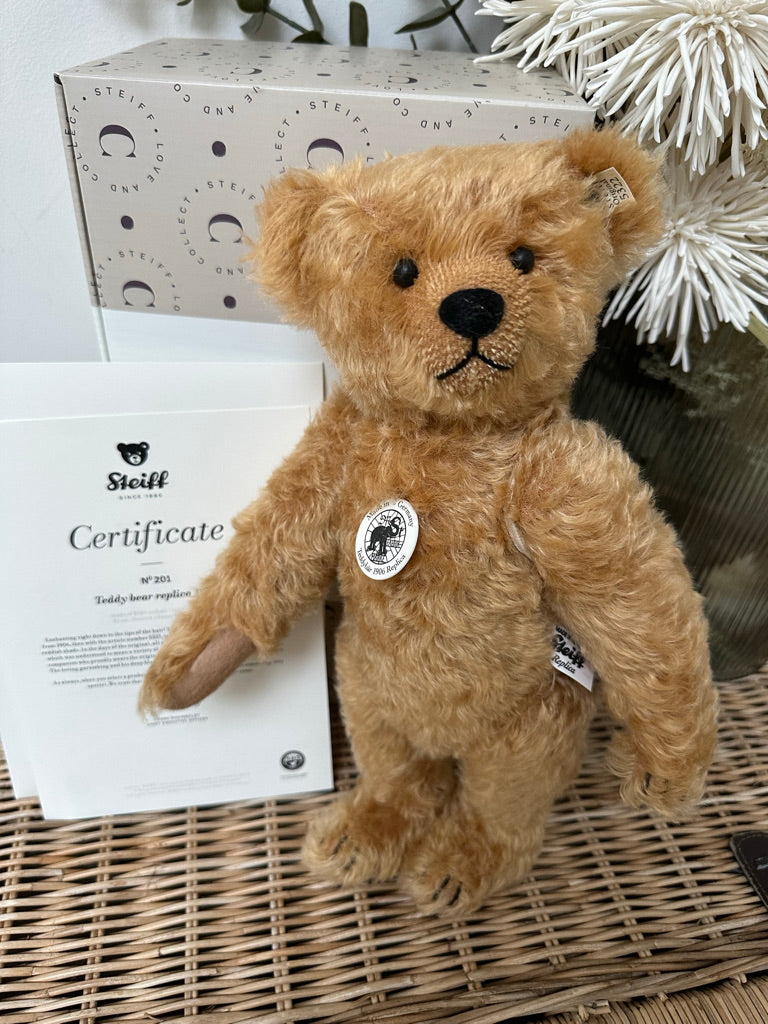 1906 Steiff Teddy Bear Replica 32cm Limited Edition Squeaker Mohair No 201
