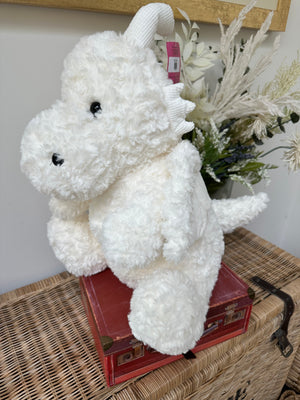 Odin Large 42cm White Sitting Plush Dragon