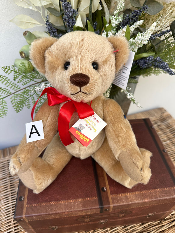 Clemens Nostalgia Gold 30cm Mohair Growler Teddy Bear Option A