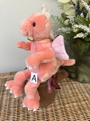 Hearts Charlie Bears Bearhouse Small Plush Pink Dragon