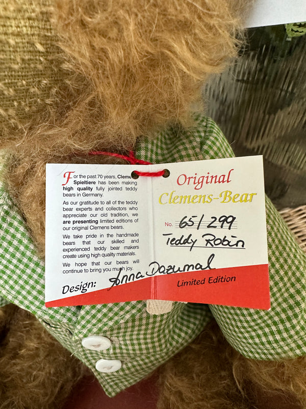 Teddy Robin 39cm Mohair Mohair Dark Honey Collectable Teddy Bear no 65