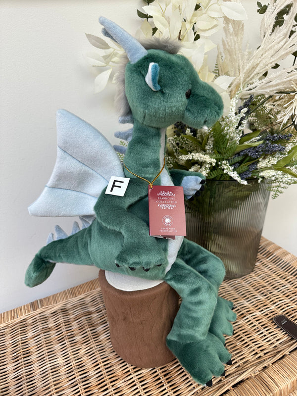 Spades Charlie Bears Bearhouse Large Plush Teal Blue Dragon