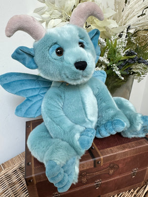 Drawbridge Bearhouse by Charlie Bears Large Plush Aqua Blue Gargoyle