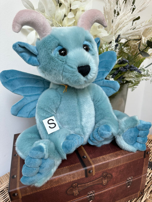 Drawbridge Bearhouse by Charlie Bears Large Plush Aqua Blue Gargoyle