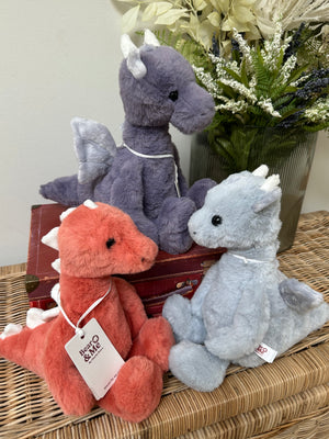 Stevie Stegosaurus Marmalade Orange Medium Bear & Me Children's Toy Dinosaur