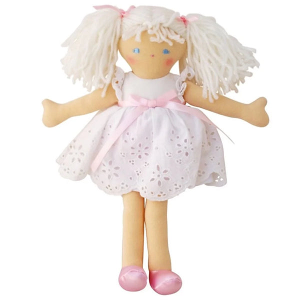 Bella Alimrose Small Doll with a pretty White Broderie Dress
