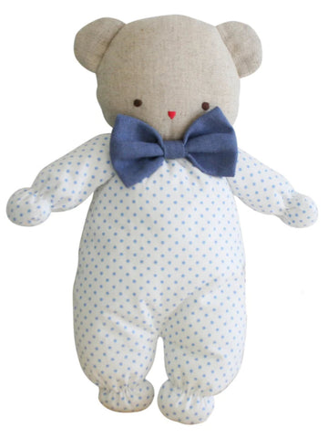 Asleep Awake Blue Spot Small Teddy Bear Toy Doll