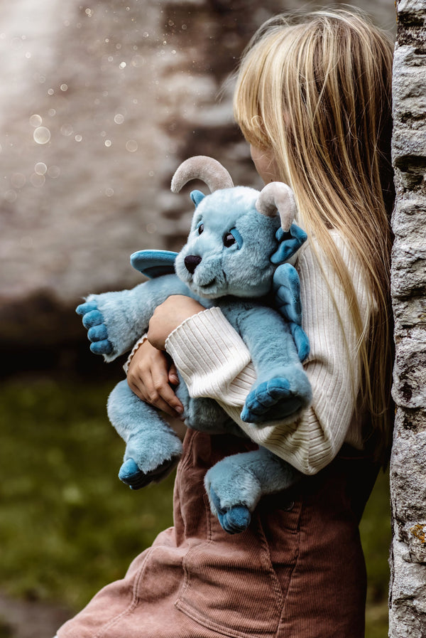 Drawbridge Bearhouse by Charlie Bears Large Plush Aqua Blue Gargoyle