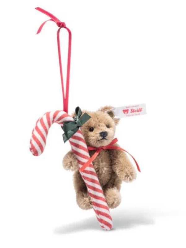 Pre-Order Steiff Teddy Bear with Candy Cane Christmas Ornament
