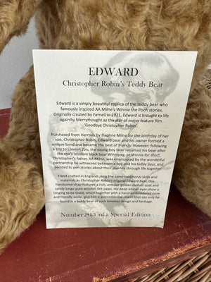 Christopher Robin's 18 inch Large Edward Collectable Teddy Bear No 2963