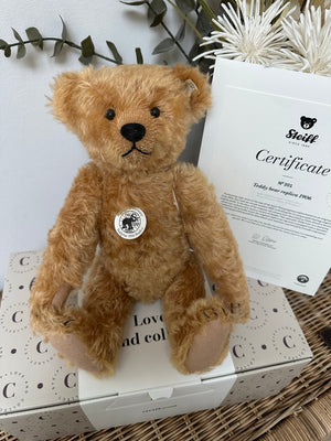 1906 Steiff Teddy Bear Replica 32cm Limited Edition Squeaker Mohair No 201