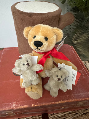 Nostalgia 8cm Key Ring Light Grey Miniature Mohair Teddy Bear Bag Charm