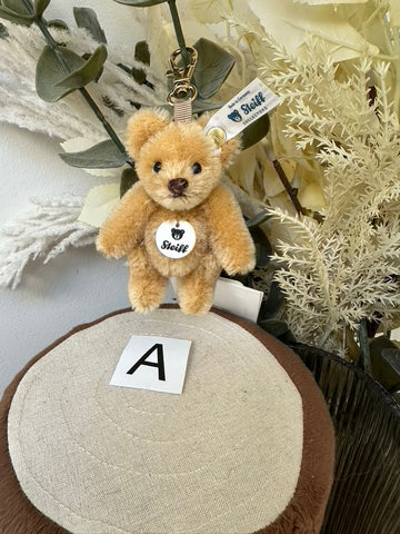 Mini Teddy Bear Steiff Wheat Blond Mohair Keyring