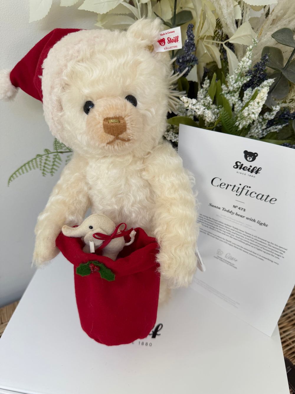 Santa Teddy Bear with Light Limited Edition No 473