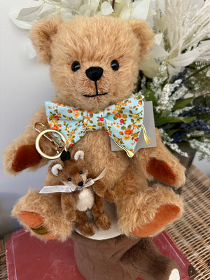 Bag Charm Freddy Fox Mohair Key Ring with 18 Carat Gold Plated Hardware.