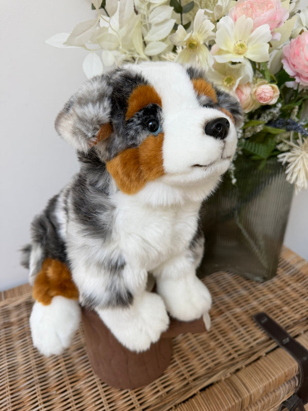 Australian Shepherd 30cm Hermann Plush Sitting Puppy Dog