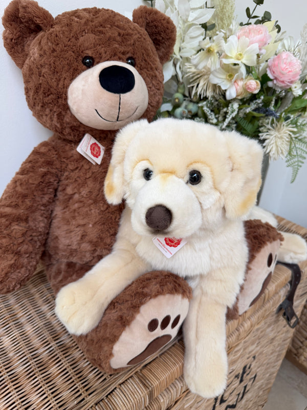 Golden Retriever Large 60cm Plush Lying Hermann Teddy Bear Puppy Dog