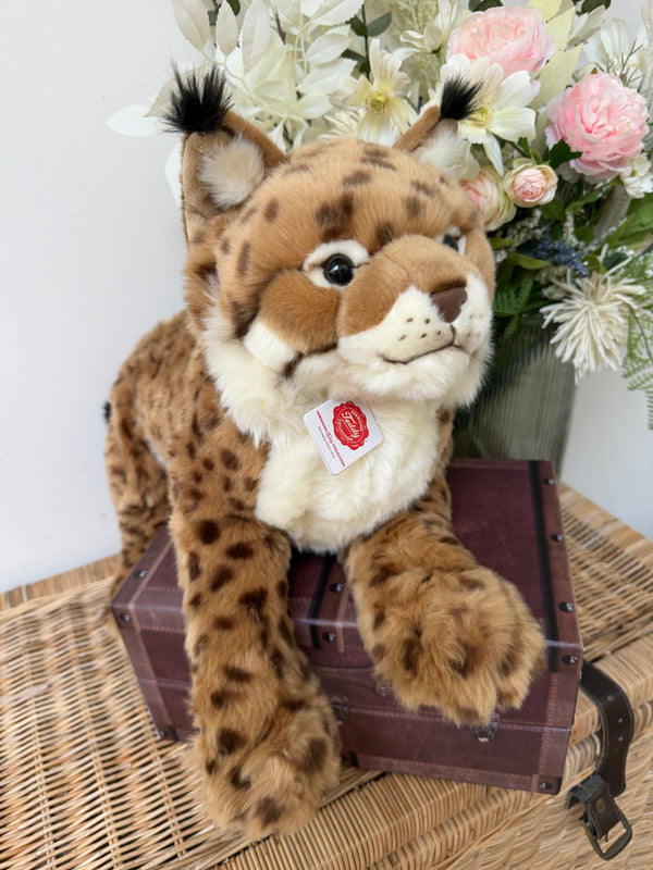 Lynx Lying Hermann Teddy Plush 45cm Soft Children's Toy