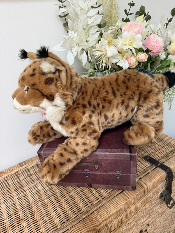 Lynx Lying Hermann Teddy Plush 45cm Soft Children's Toy