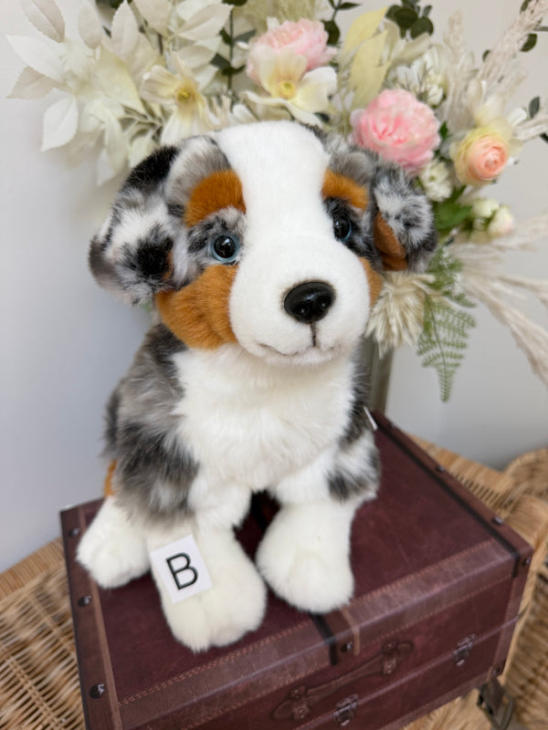 Australian Shepherd 30cm Hermann Plush Sitting Puppy Dog