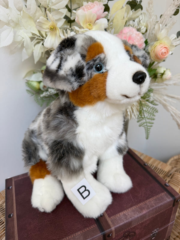 Australian Shepherd 30cm Hermann Plush Sitting Puppy Dog