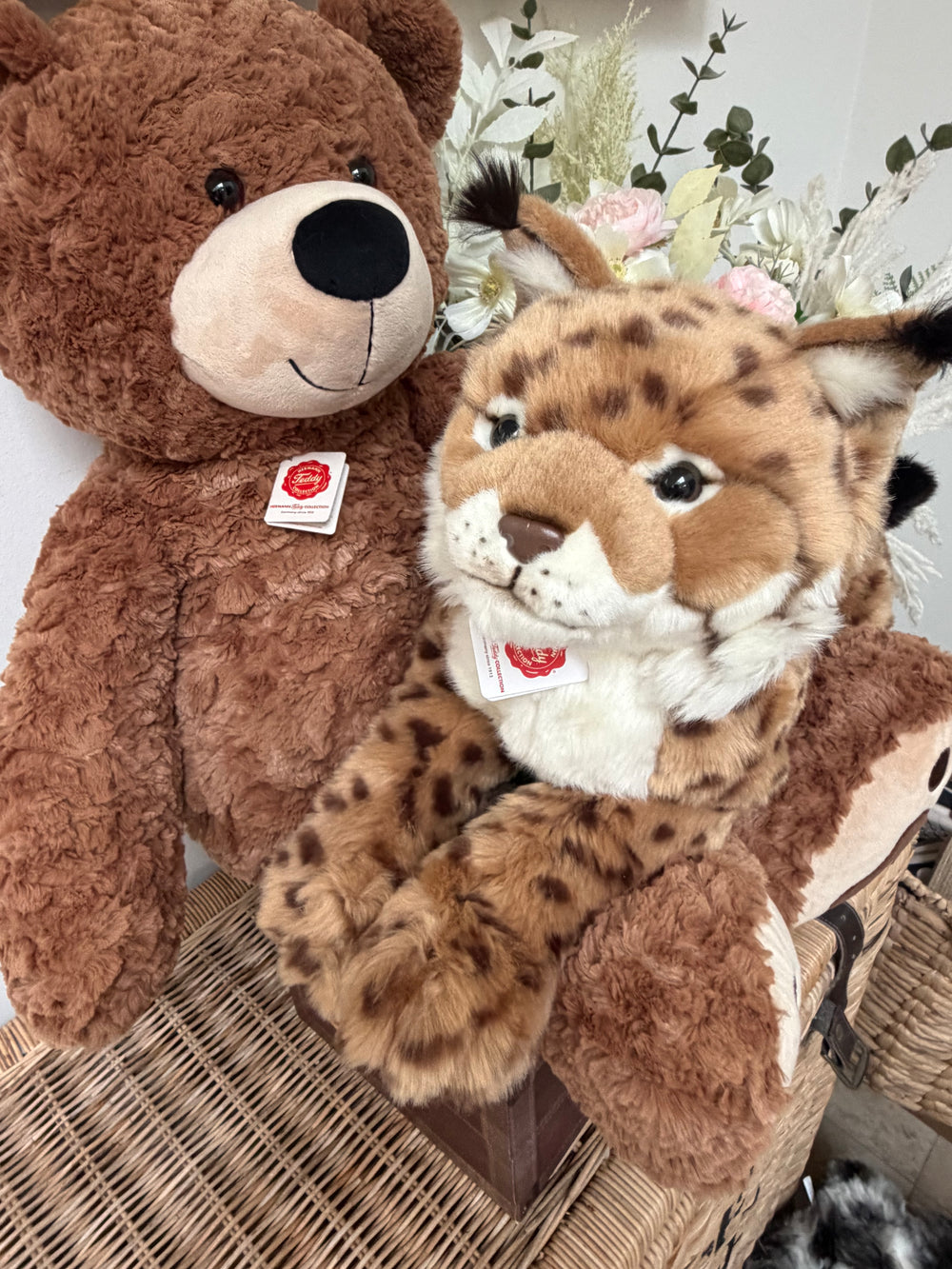 Lynx Lying Hermann Teddy Plush 45cm Soft Children's Toy