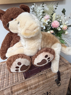 Golden Retriever Large 60cm Plush Lying Hermann Teddy Bear Puppy Dog