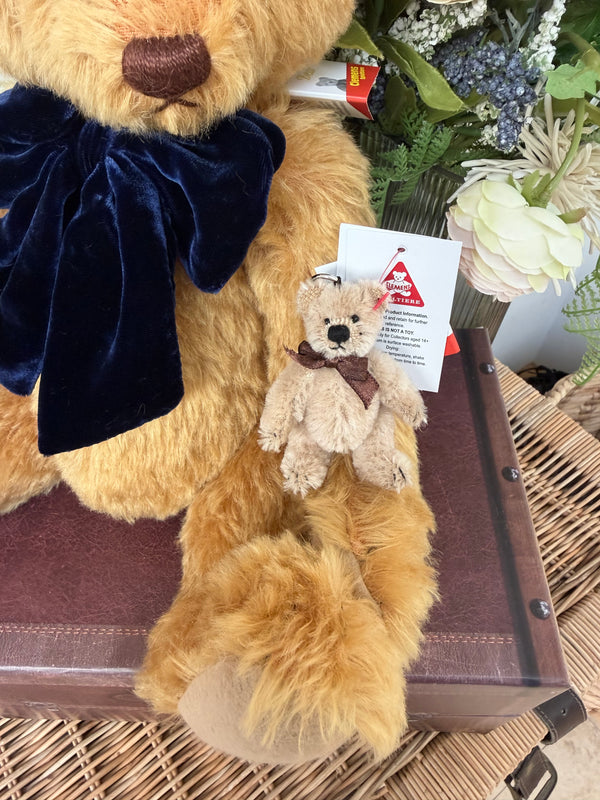 Hugo Key Ring Miniature Teddy Bear Beige Mohair Key Ring.