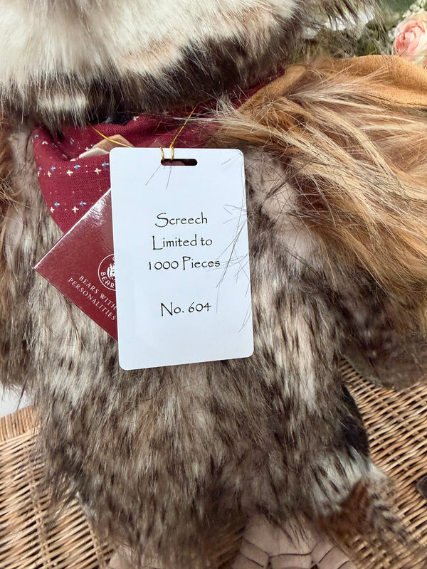 Screech Large Standing Plush Charlie Bears Limited Edition Owl No 604