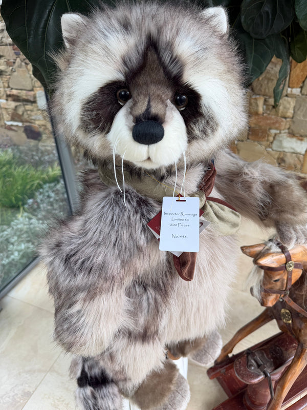 Inspector Rummage Charlie Bears Standing Plush Limited Edition Racoon No 458