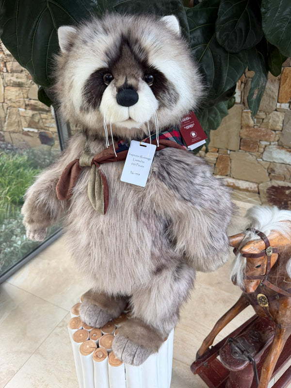 Inspector Rummage Charlie Bears Standing Plush Limited Edition Racoon No 458