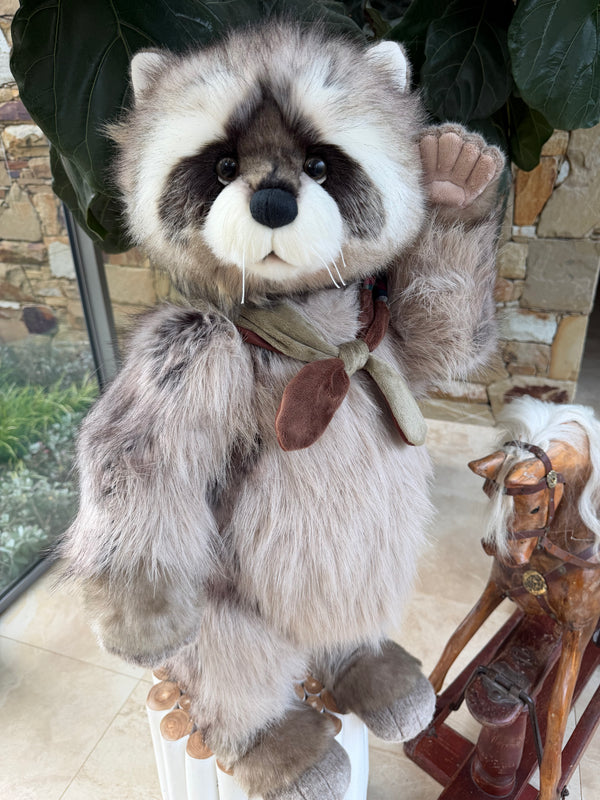 Inspector Rummage Large Charlie Bears Standing Plush Limited Edition Racoon No 465