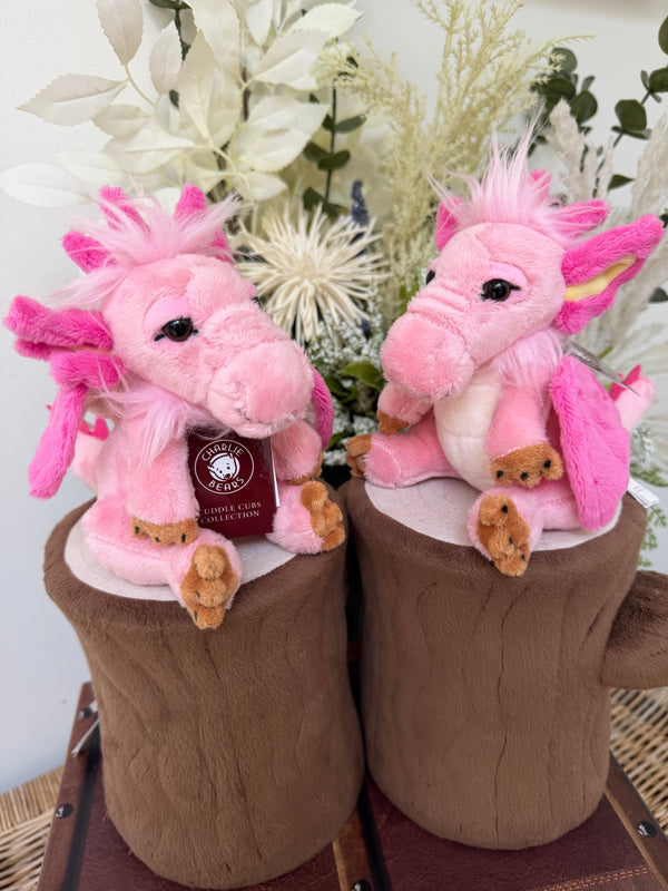 Festoon Pink Cuddle Cub Dragon by Charlie Bears Plush Soft Toy