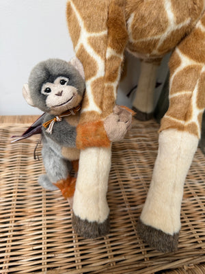 Mimosa & Africa Large Standing Plush Giraffe & Monkey No 521
