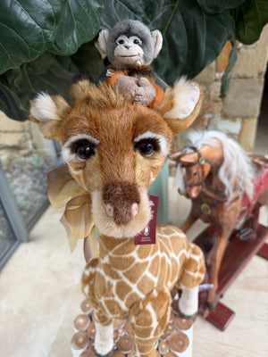 Mimosa & Africa Large Standing Plush Giraffe & Monkey No 521