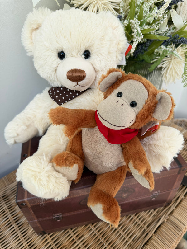 Little Monkey 25cm Clemens Soft Plush Toy Gold-Brown